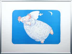 Ada Breedveld - Kleurlitho, De nachtbruid - Ingelijst verkocht voor € 50!