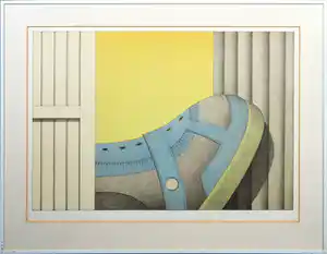 Marinus Fuit - Litho, Sportschoen - Ingelijst verkocht voor € 50!