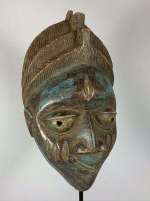Yoruba - 200620 - Tribal used African Bamun mask - Cameroon. kopen? Bied vanaf 25!