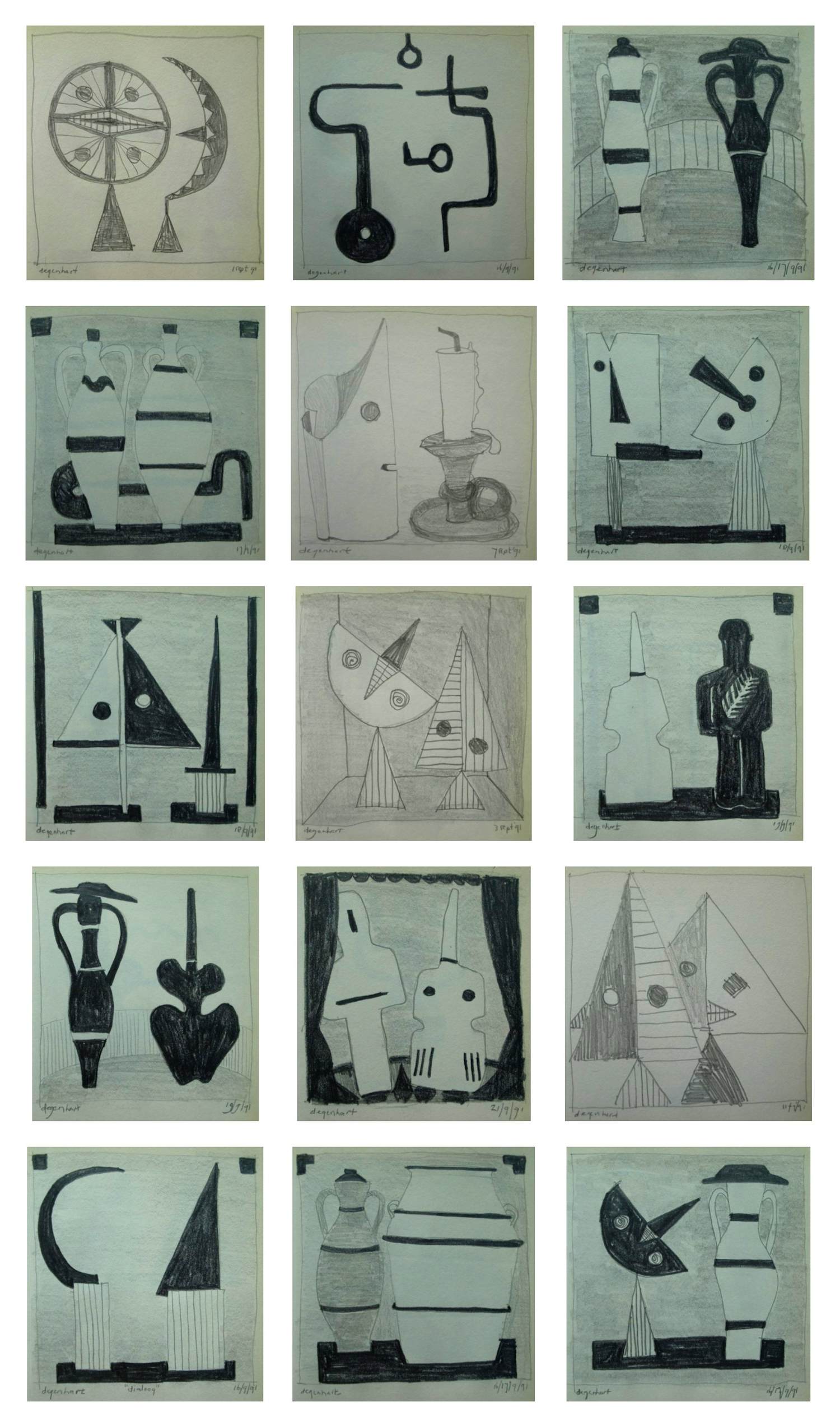 George Degenhart - 86 Gesigneerde tekeningen in een Schetsboek - 1991 kopen? Bied vanaf 100!