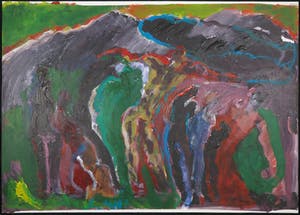 Franscz Witte - Acryl op stevig papier, Figuren kopen? Bied vanaf 1!