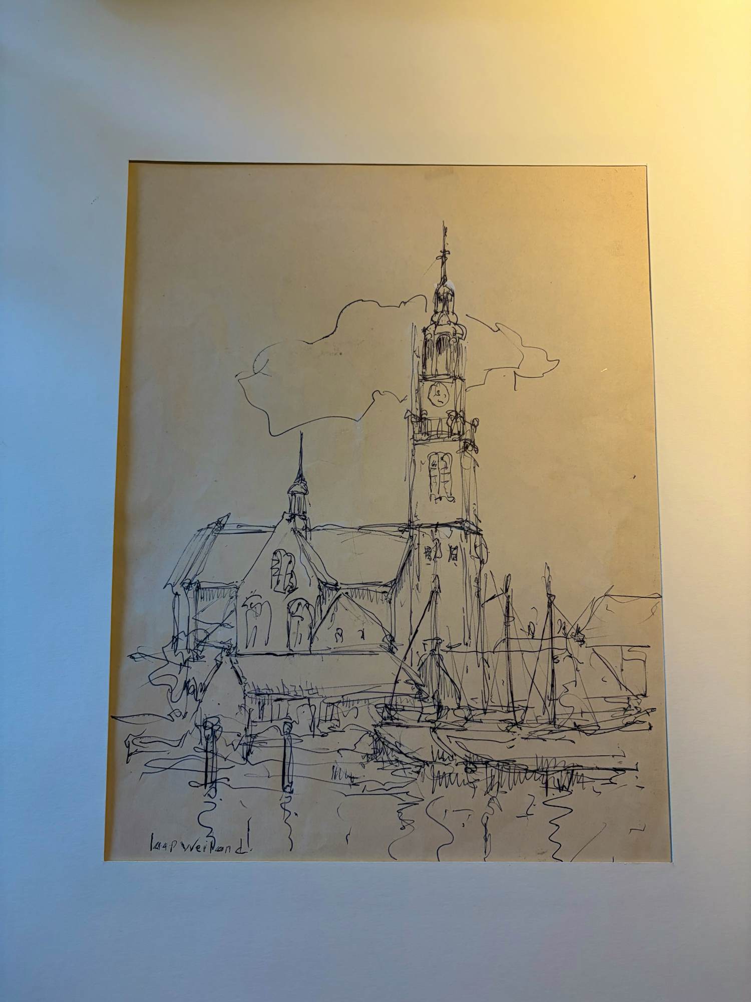 Jaap Weiland - Inkttekening Maassluis kopen? Bied vanaf 50!