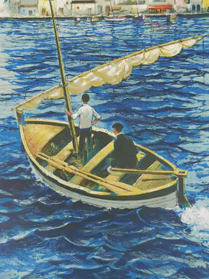 Amadeu Casals - Sailboat in the port of Cadaques kopen? Bied vanaf 25!