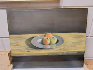 Henk Poeder - Stilleven met Appels op een Fruit Schaal kopen? Bied vanaf 145!