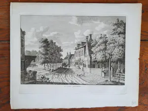 Carel Frederik Bendorp (I) - Gezicht van de Markt op de kerk te Bolswerd en 't dorp Jorwerd. kopen? Bied vanaf 65!