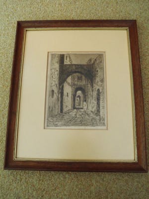 Martin van Waning - Ets - Stadsgezicht kopen? Bied vanaf 20!