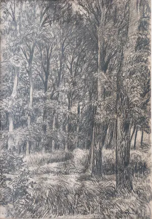 Riekele Prins - Boslandschap kopen? Bied vanaf 80!