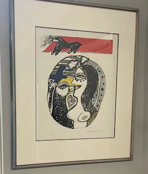 Corneille - Ingelijste zeefdruk: Dialoog met de vogel, 1975 kopen? Bied vanaf 300!