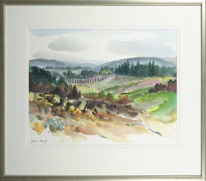 Jan van Hoof - Aquarel, Toscane - Ingelijst kopen? Bied vanaf 1!