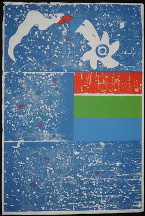 Jef Diederen - grote houtsnede op rijstpapier - 1977 kopen? Bied vanaf 65!