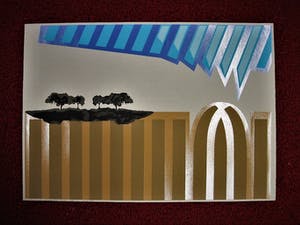 Theo van den Akker - Vituoos Zaans Graficus - Serigrafie - beperkte oplage - "Luchtspiegeling" kopen? Bied vanaf 10!