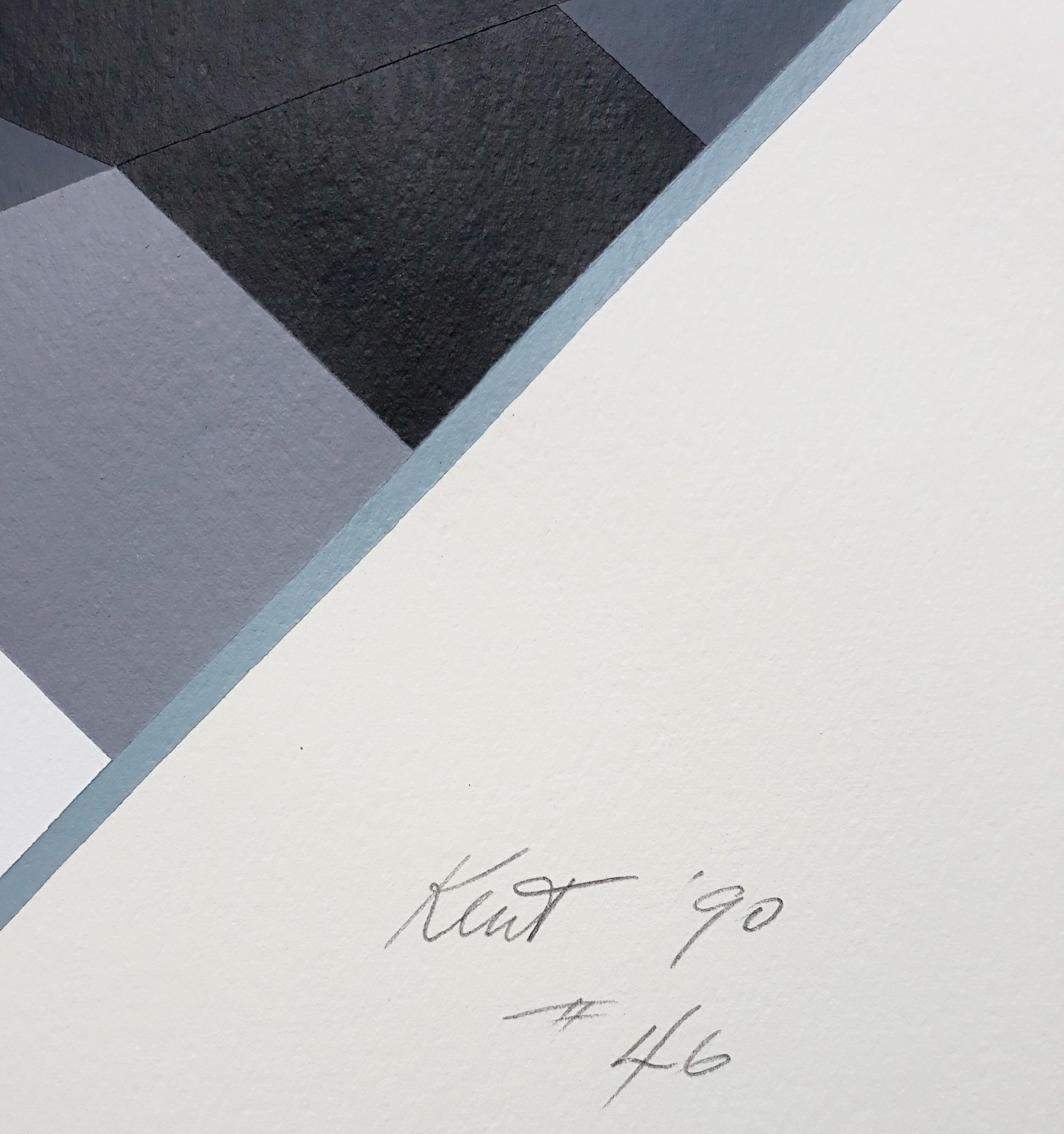 Nigel Kent - Geometrisch abstract, acrylverf op papier kopen? Bied vanaf 60!