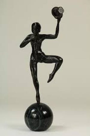 Frans van Straaten - brons: clown met masker kopen? Bied vanaf 395!