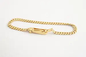 104- LEUK! 18 krt geel-gouden gourmette armband met gesp-sluiting- klein model kopen? Bied vanaf 340!