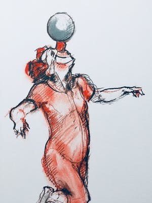 Kees Verkade - litho ‘Charlie Rivel’ kopen? Bied vanaf 85!
