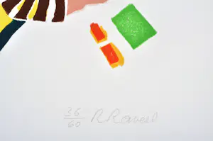 Roger Raveel - Thuis, gesigneerde houtsnede, ingelijst kopen? Bied vanaf 1350!