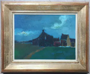 Toon Hermans - Dorp in de nacht, olieverf op doek (zeer mooi ingelijst) kopen? Bied vanaf 1695!