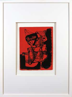 Karel Appel - Litho uit de uitgave Rhapsodie de ma nuit - Ingelijst verkocht voor € 300!