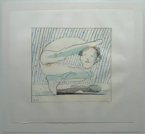 Co Westerik - handgesigneerde kleurenlitho | 'Man in bijzondere pose' | 1989 (KLEINE OPLAGE) kopen? Bied vanaf 200!