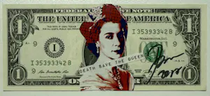 Death NYC - Collage op Amerikaanse Dollar | 'Death save the Queen' | 2012 kopen? Bied vanaf 20!