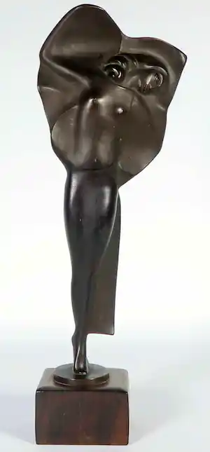 Tjipke Visser - Bronzen beeld, Dansende vrouw verkocht voor € 2700!