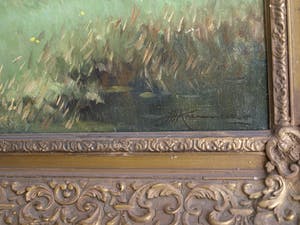 Johan Hendrik Kaemmerer - Olieverf op doek , Melkbocht bij boerderij – ingelijst – 70 x 100 cm kopen? Bied vanaf 200!