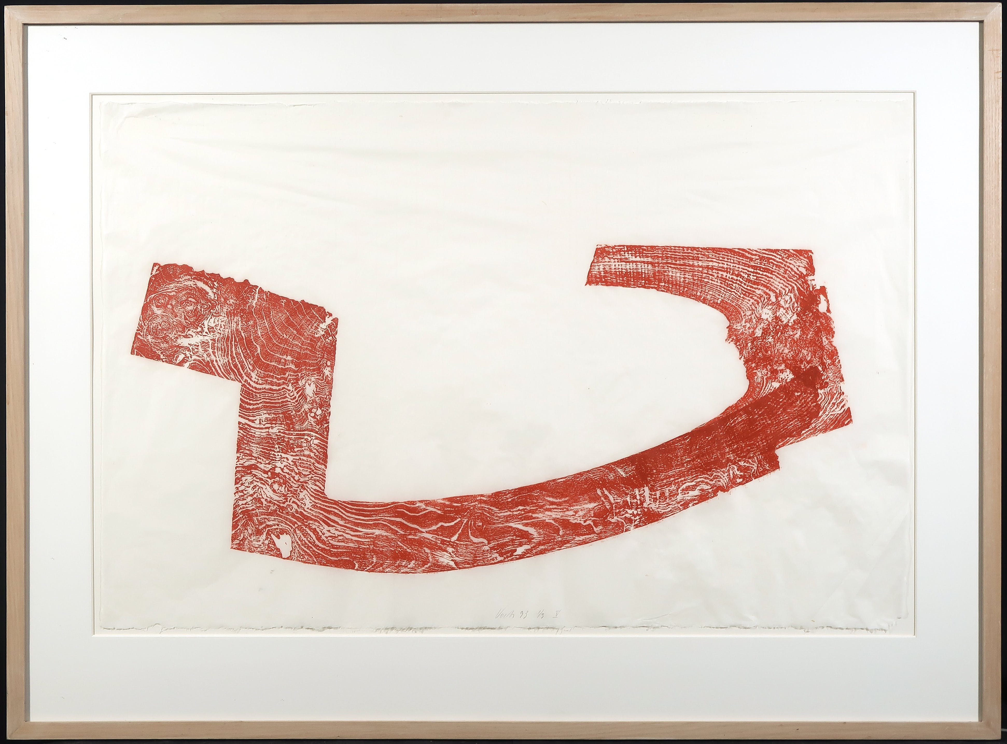 Sjef Voets - Houtsnede, Zonder titel V - Ingelijst kopen? Bied vanaf 20!