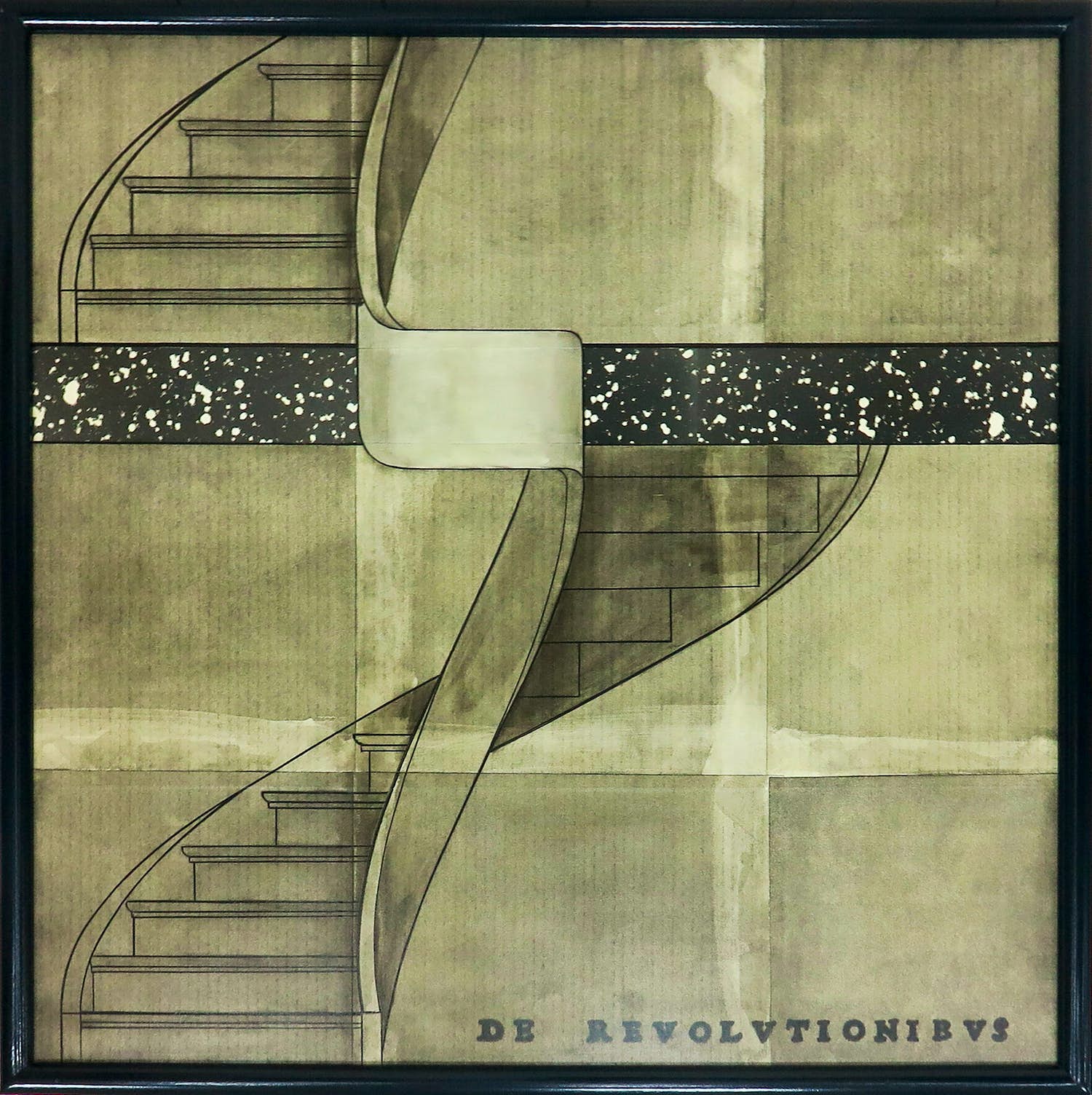 Ton van Summeren - Gemengde techniek op paneel, De revolutionibus - Ingelijst verkocht voor € 250!