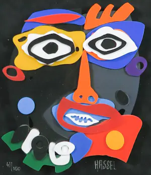 Ad van Hassel - 3D wandobject, Face - Ingelijst kopen? Bied vanaf 100!