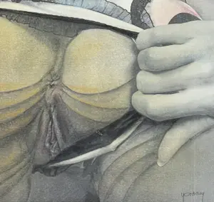 Yvon Adam - Erotisches Werk "Ein Blick... Aber keine Berührung" Mixed Media kopen? Bied vanaf 50!