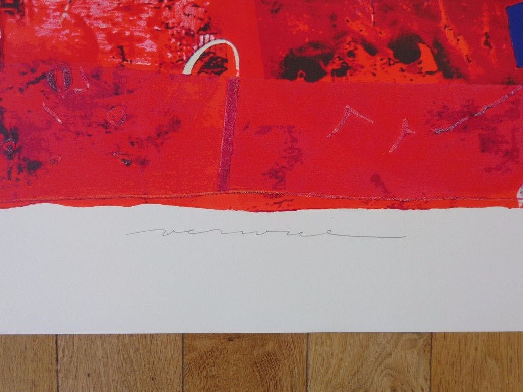 Jos Verwiel -  ABSTRACTIE / KLEURZEEFDRUK + RELIEF / 88x80cm / SIG / 2001 kopen? Bied vanaf 35!