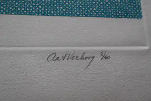 Aat Verhoog - Grote kleuren lithografie - 'Badminton' - kleine oplage (40) - potlodgesigneerd kopen? Bied vanaf 39!