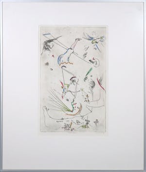 Henk Visch - Ets Handgekleurd - Ongevraagd - Ingelijst kopen? Bied vanaf 1!