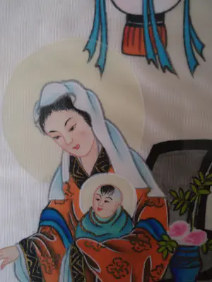 Oude China - Religieuse schildering op zijde kopen? Bied vanaf 50!