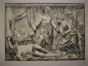 Niet of onleesbaar gesigneerd - Fraaie 19e eeuwse Bijbelse scene "judith en Holofernes" gesigneerd kopen? Bied vanaf 1!