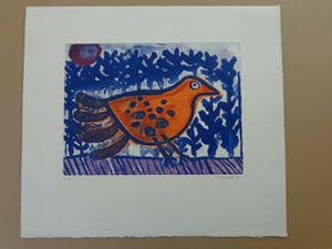 Corneille - ORANJE VOGEL / KLEURETS-AQUATINT / 51x58cm / SIG / 1987 kopen? Bied vanaf 247!