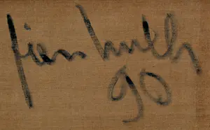 Fien Huth - Olieverf op doek: Abstracte compositie - 1990 kopen? Bied vanaf 399!