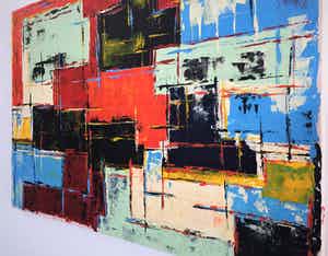 John Foppen - Red Colours Symphony ........ # K05 . XL. GROOT. verkocht voor € 179!