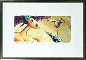 Wim Heesakkers - Piëzografie, You can always lean on me - Ingelijst verkocht voor € 1!