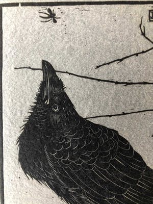 Jan Mankes - Houtsnede kleine kraai kijkend naar mugje - Gesigneerd - 1918 kopen? Bied vanaf 445!