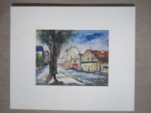 Wim Motz - Aquarel Le Bourget kopen? Bied vanaf 70!