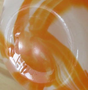 Carlo Moretti - Oranje witte gemarmerde design glazen vaas kopen? Bied vanaf 65!