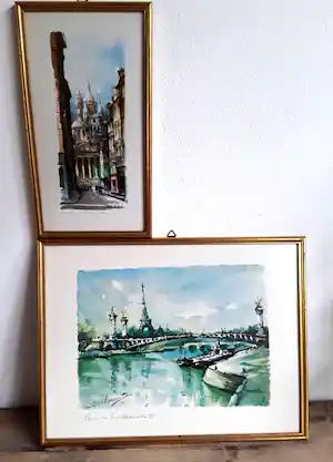 Lucien Delarue - Litho's van twee kenmerkende locaties in Parijs vendu pour 1€ !