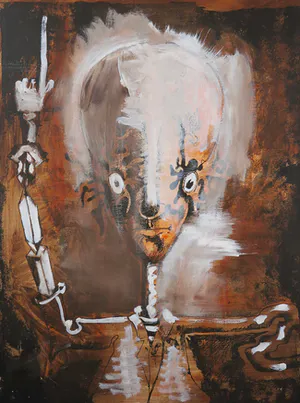 Roland Berning - Acryl op paneel, Z.T. Figuur kopen? Bied vanaf 1!