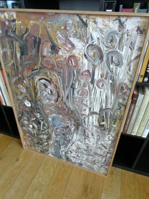 Jacques Slegers - ABSTRACTIE / OLIEVERF PANEEL / 102x72cm / KADER / SIG kopen? Bied vanaf 35!