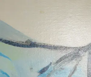 Hanneke Krijgsman-Kop - Acryl op doek, Compositie in geel en blauw - Ingelijst kopen? Bied vanaf 1!