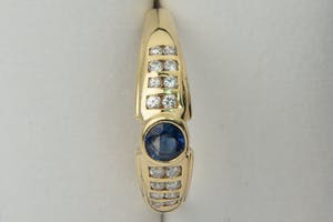 2522 - mooie 18 krt goud & 0.35ct diamanten ring - met 0.40ct saffier! kopen? Bied vanaf 270!