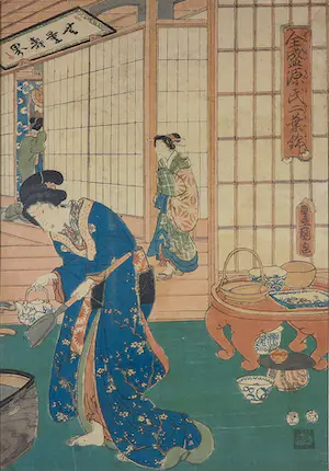 Toyokuni Utagawa II - Houtdruk, Geisha kaufen? Bieten Sie von 80!