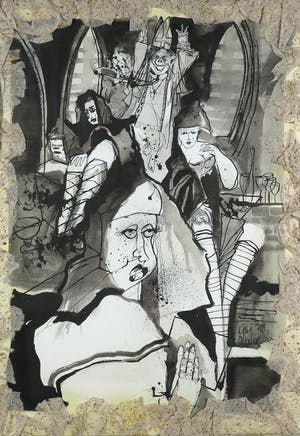 Guy Olivier - Inkttekening, Zonder titel - Ingelijst kopen? Bied vanaf 350!