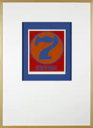 Robert Indiana - Zeefdruk, Seven / 7 (uit 'Numbers') - Ingelijst verkauft für € 130!